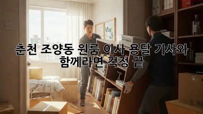 춘천 조양동 원룸 이사? 용달 기사와 함께라면 걱정 끝!